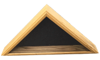 Wood Triangle Flag Case with Oak Finish for 5x9.5' flag