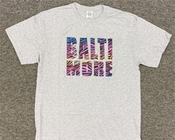 Baltimore Tiger Stripes Gray Tee Shirt