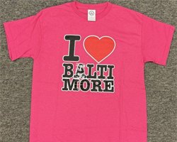 I Luv Baltimore Hot Pink Tee Shirt