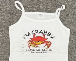 I'm Crabby White Strap Tee Shirt