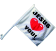 Jesus Loves You Car Flag