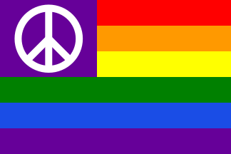 Gay Pride PEACE rainbow flag
